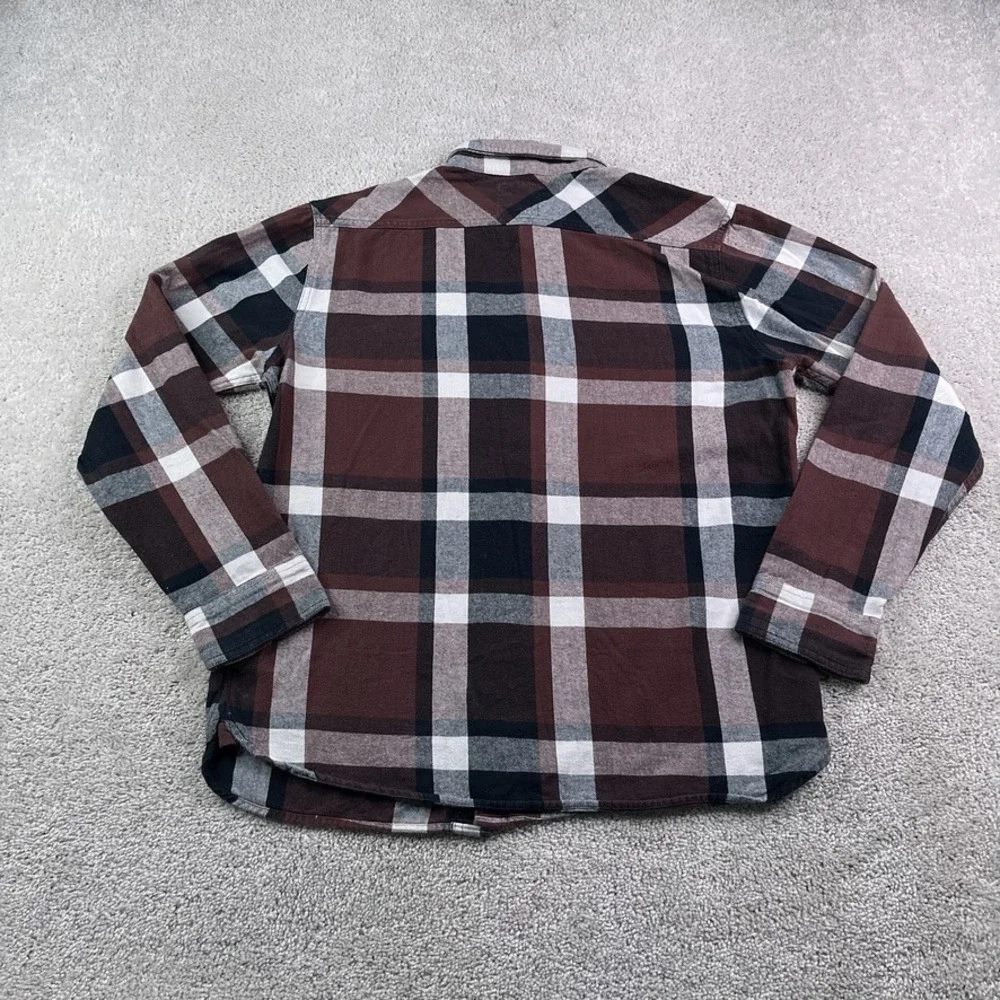 Levis Shirt Mens Large Brown Plaid Flannel Button‎ Up Outdoors Hiking Casual